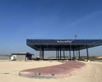 Kontroles punkta galvenā ēka ar nojumi jaunbūve “Satiksmes pārvada no Tvaika ielas uz Kundziņsalu” ietvaros.